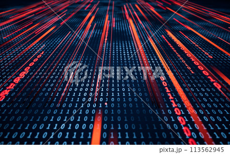 Binary numbers with cyberspace, 3d rendering. Binary numbers with cyberspace, 3d rendering. 113562945