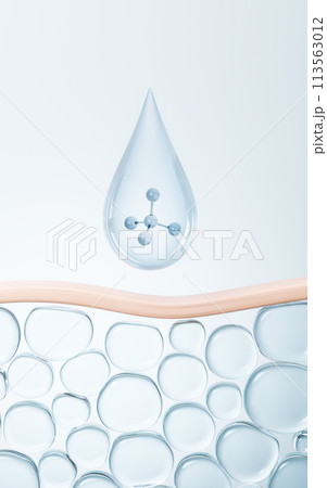 Transparent skin cell, 3d rendering. 113563012