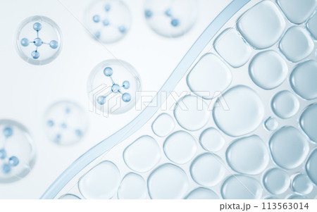 Transparent skin cell, 3d rendering. 113563014