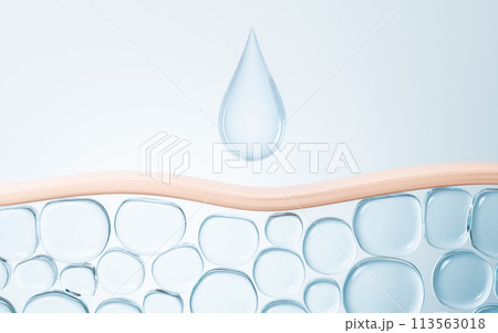 Transparent skin cell, 3d rendering. 113563018