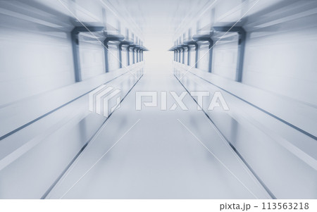 White empty tunnel, futuristic tunnel, 3d rendering. 113563218