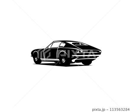 vector illustration of the aston martin v8 coupe car. served with a view from behind. best for badges, emblems, icons, stickers designs. available in eps 10 vector illustration of the aston martin v8 coupe car. served with a view from behind. best for badges, emblems, icons, stickers designs. available in eps 10 113563284