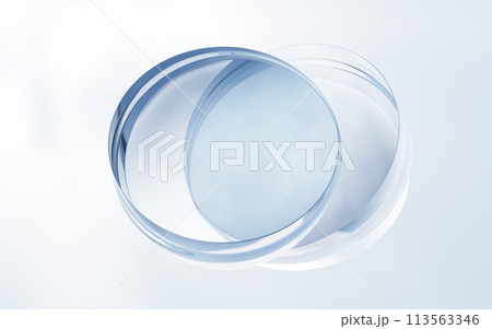 Round glass geometry background, 3d rendering. 113563346
