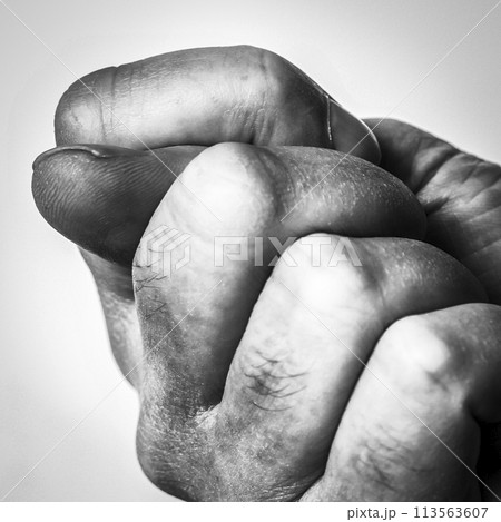 Fist with the thumb Fist with the thumb 113563607