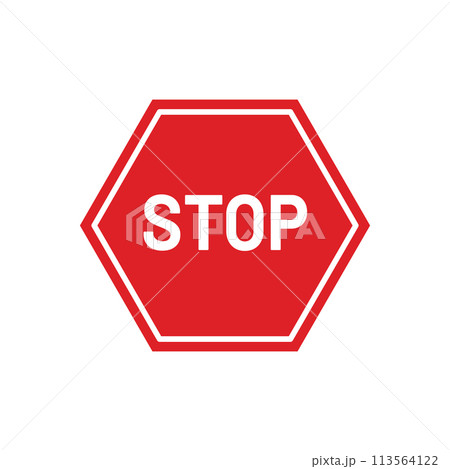 STOPのアイコン 標識 マーク サイン 赤色のイラスト素材 [113564122] - PIXTA
