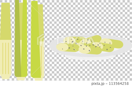 Image material of Makomodake and stir-fry Image material of Makomodake and stir-fry 113564258