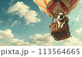 Dog Sitting in Hot Air Balloon Dog Sitting in Hot Air Balloon 113564665