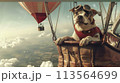 Dog Sitting in Hot Air Balloon Dog Sitting in Hot Air Balloon 113564699