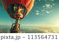 Giraffe Riding in Hot Air Balloon Giraffe Riding in Hot Air Balloon 113564731