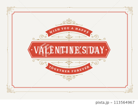 Happy Valentine's Day Greeting Card or Poster Vector illustration Happy Valentine's Day Greeting Card or Poster Vector illustration 113564967