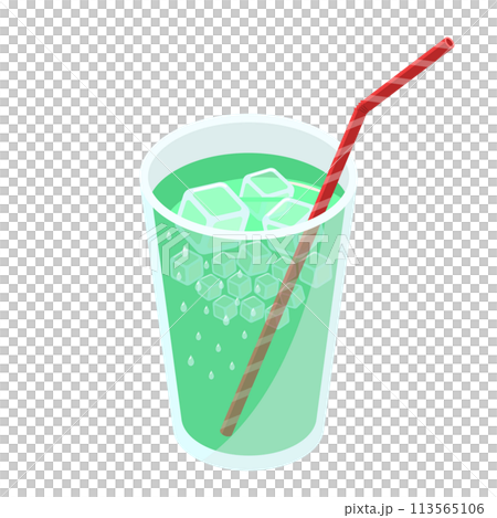 緑のジュース_アイソメトリックのイラスト 緑のジュース_アイソメトリックのイラスト 113565106