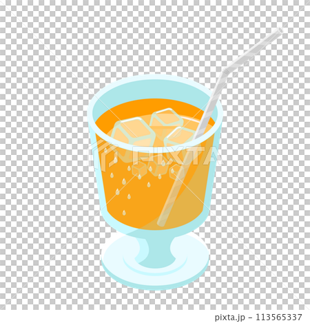 オレンジジュース_アイソメトリックのイラスト 113565337