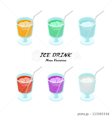 ジュースのセット_アイソメトリックのイラスト ジュースのセット_アイソメトリックのイラスト 113565338