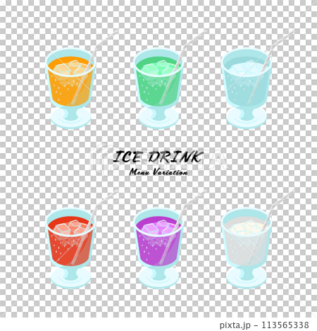 ジュースのセット_アイソメトリックのイラスト ジュースのセット_アイソメトリックのイラスト 113565338