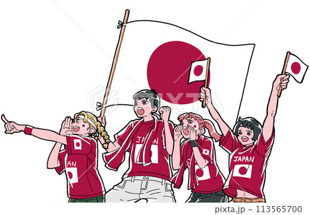 日本代表を応援する人々 113565700