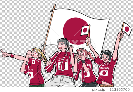 日本代表を応援する人々 113565700