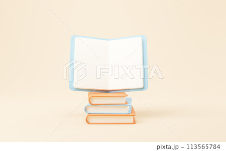 Cartoon style book, 3d rendering. 113565784