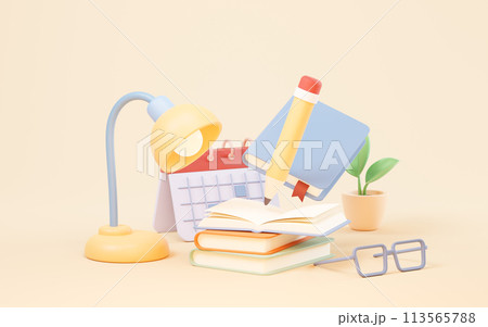 Cartoon style book, 3d rendering. Cartoon style book, 3d rendering. 113565788