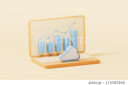Bar graph with growth trend, 3d rendering. Bar graph with growth trend, 3d rendering. 113565848