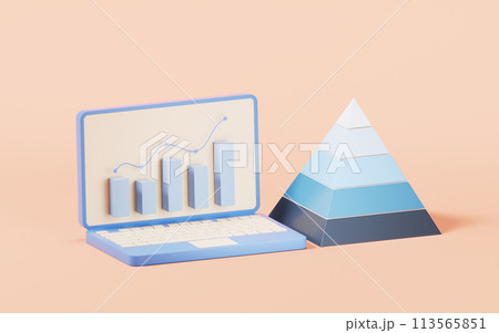 Bar graph with growth trend, 3d rendering. Bar graph with growth trend, 3d rendering. 113565851