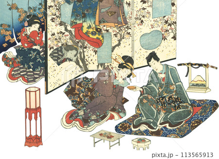 浮世絵 偐紫田舎源氏のイラスト素材 [113565913] - PIXTA