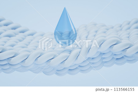 Wave cloth with cleaning water bubble, 3d rendering. Wave cloth with cleaning water bubble, 3d rendering. 113566155