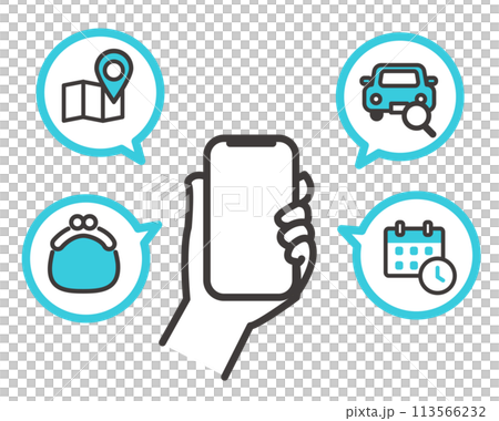 Vector illustration material of image illustration related to ride sharing 113566232