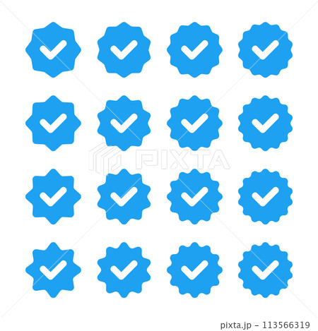Blue Check Mark Sign. Verified Badge Icon. Vector 113566319