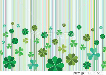 Illustration wallpaper, Abstract of clover leaves with line on soft green background. Illustration wallpaper, Abstract of clover leaves with line on soft green background. 113567238