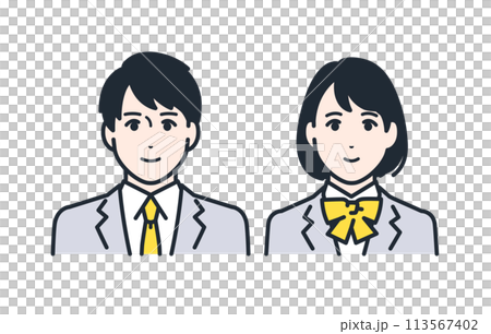 学生 中学生 高校生 カラー アイコン イラスト 113567402