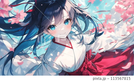 アニメ風の巫女さん AIのイラスト素材 [113567815] - PIXTA