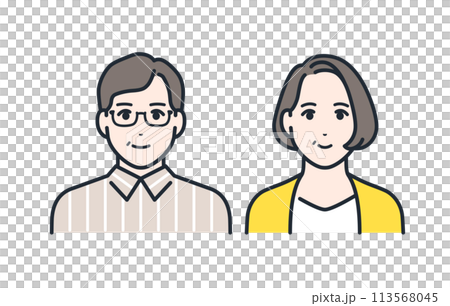 Middle-aged man and woman couple icon 113568045