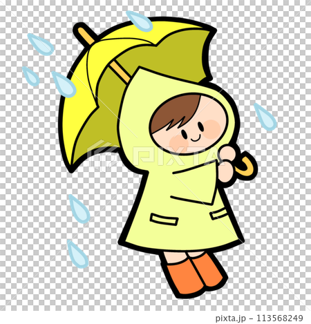 A girl holding an umbrella during the rainy season in June 113568249