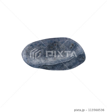 Sea stone. Hand drawn watercolor illustration with Pebble on isolated background. Drawing of striped smooth oceanic rocks. Sketch of minerals in grey color. SPA concept for card, label, souvenirs. Sea stone. Hand drawn watercolor illustration with Pebble on isolated background. Drawing of striped smooth oceanic rocks. Sketch of minerals in grey color. SPA concept for card, label, souvenirs. 113568536