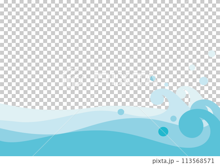 Vector illustration of the ocean with beautiful splashes of waves 113568571