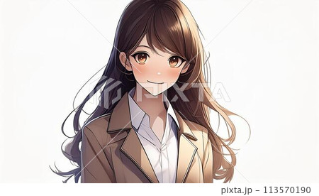 オフィスレディ ビジネスウーマン アニメ調 オフィスレディ ビジネスウーマン アニメ調 113570190