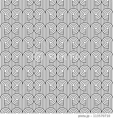 Seamless geometric ornament . Black color thin lines . Seamless geometric ornament . Black color thin lines . 113570710