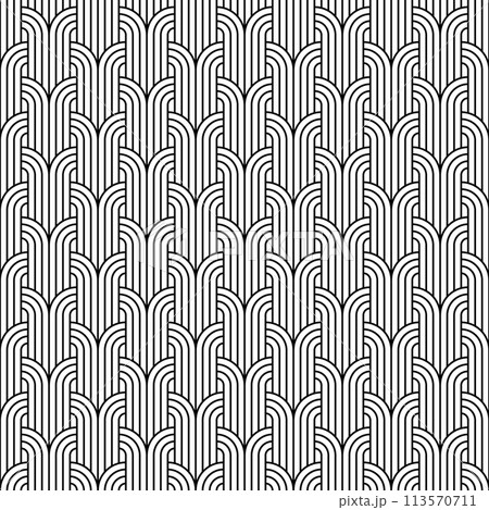 Seamless geometric ornament . Black color thin lines . Seamless geometric ornament . Black color thin lines . 113570711