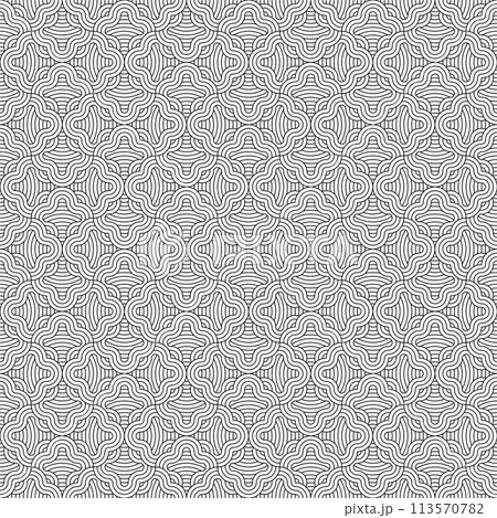 Seamless geometric ornament . Black color thin lines . 113570782