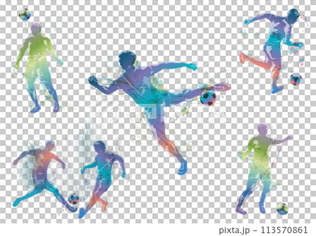 サッカー　シルエットイラストセット 113570861