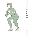 スクワットをする中年女性 113570900
