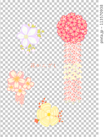 舞妓さんの花かんざし　イラストセット 113570938