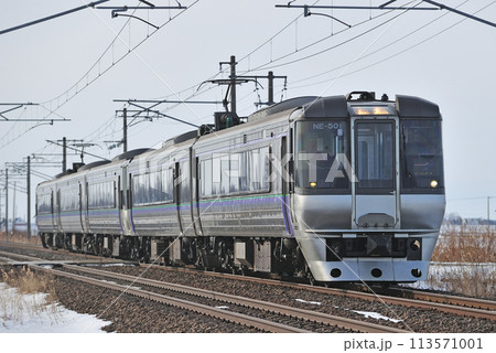 函館本線　峰延ー光珠内　JR北海道　785系　NE-501編成（札幌）　スーパーカムイ　エアポート 113571001