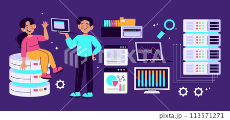 Big data characters and elements set 113571271