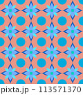 blue flowers geometric abstract pattern. Seamless background 113571370