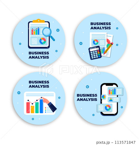 Business analysis labels set 113571847