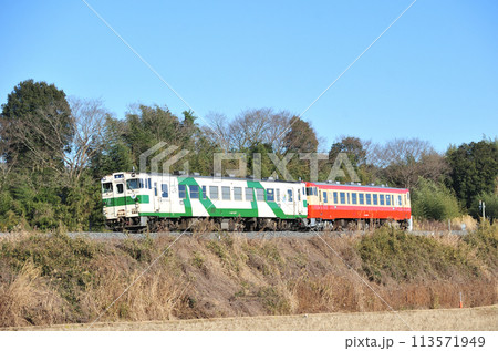烏山線　滝―小塙　JR東日本　キハ40-1007+キハ40-1003（宇都宮） 113571949