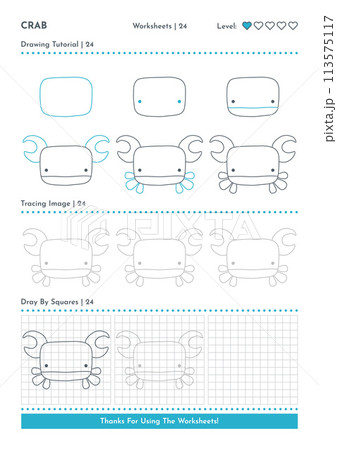 How to Draw Doodle Eared Dog, Cartoon Character Step by Step Drawing Tutorial. Activity Worksheets For Kids 113575117