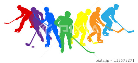 Ice Hockey Silhouette People Player Silhouettes 113575271