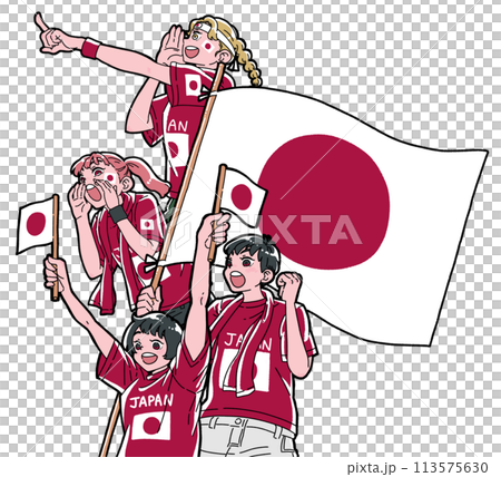 日本代表を応援する人々 113575630